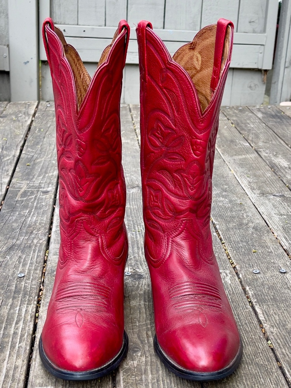 Ariat Red Leather Wester Boots